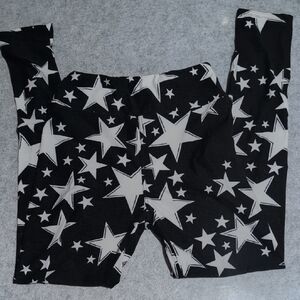 LuLaRoe Kids Leggings Black and White Star Pattern